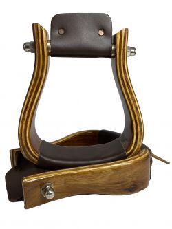 Showman Polished Mahogany wooden stirrups #2